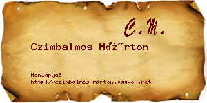 Czimbalmos Márton névjegykártya