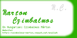 marton czimbalmos business card