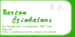 marton czimbalmos business card